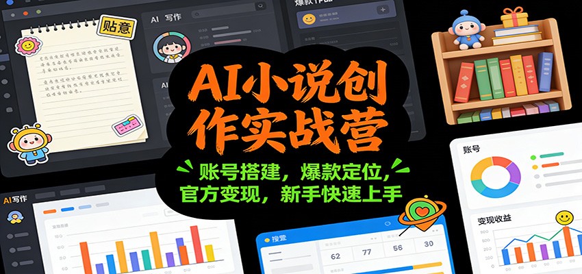 AI小说创作实战营：账号搭建，爆款定位，官方变现，新手快速上手-幼小初高学社