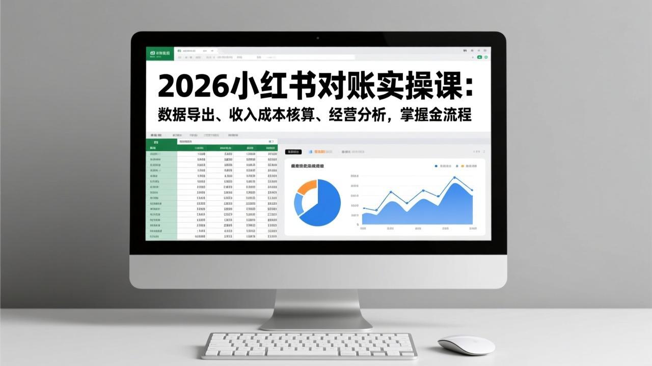 2026小红书对账实操课:数据导出、收入成本核算、经营分析,掌握全流程-幼小初高学社
