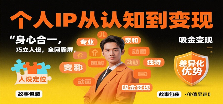 个人IP从认知到变现，身心合一，巧立人设，全网霸屏，吸金变现-幼小初高学社