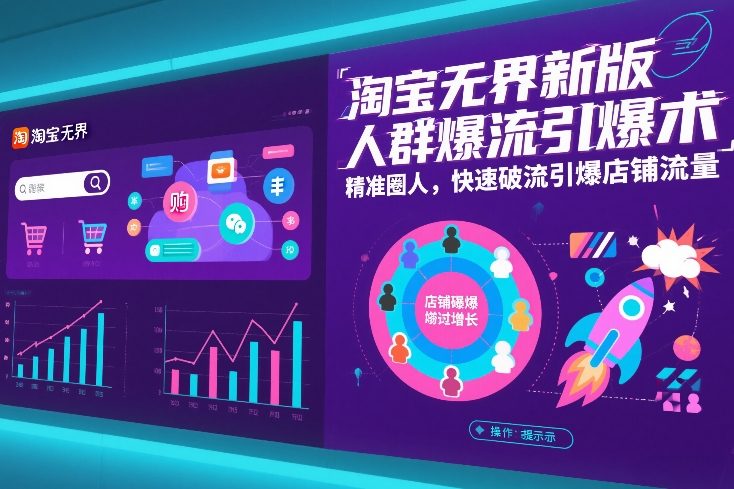 淘宝无界新版人群爆流引爆术，精准圈人，快速破流引爆店铺流量-幼小初高学社