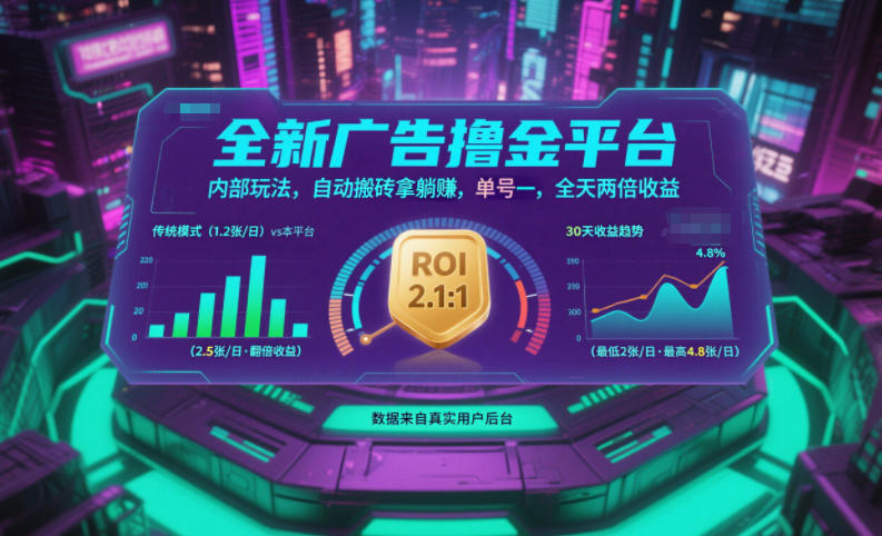 全新广告撸金平台，内部玩法，自动搬砖拿躺賺，单号一天保底2张+，全天两倍收益【揭秘】-幼小初高学社