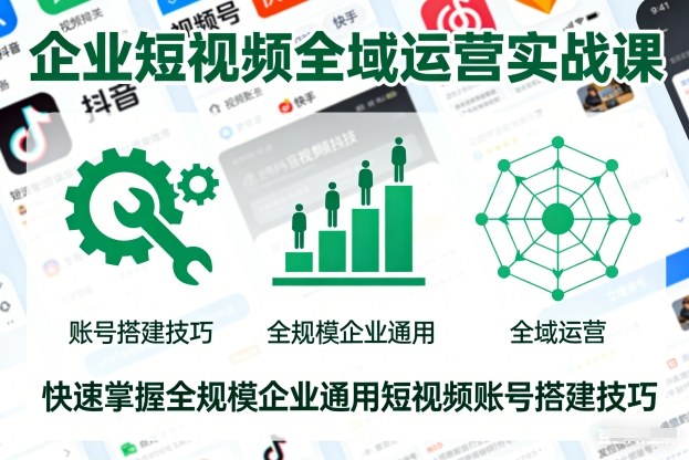 企业短视频全域运营实战课，快速掌握全规模企业通用短视频账号搭建技巧-幼小初高学社
