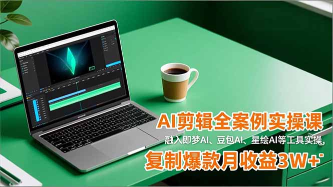 AI剪辑全案例实操课，融入即梦AI、豆包AI、星绘AI等工具实操，复制爆款月收益3W+-幼小初高学社