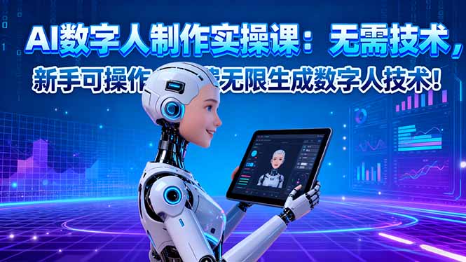 AI数字人制作实操课:无需技术,新手可操作,免费无限生成数字人技术!-幼小初高学社