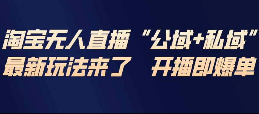 淘宝无人直播完整教程，公试+私域，最新玩法来了，开播即爆单-幼小初高学社