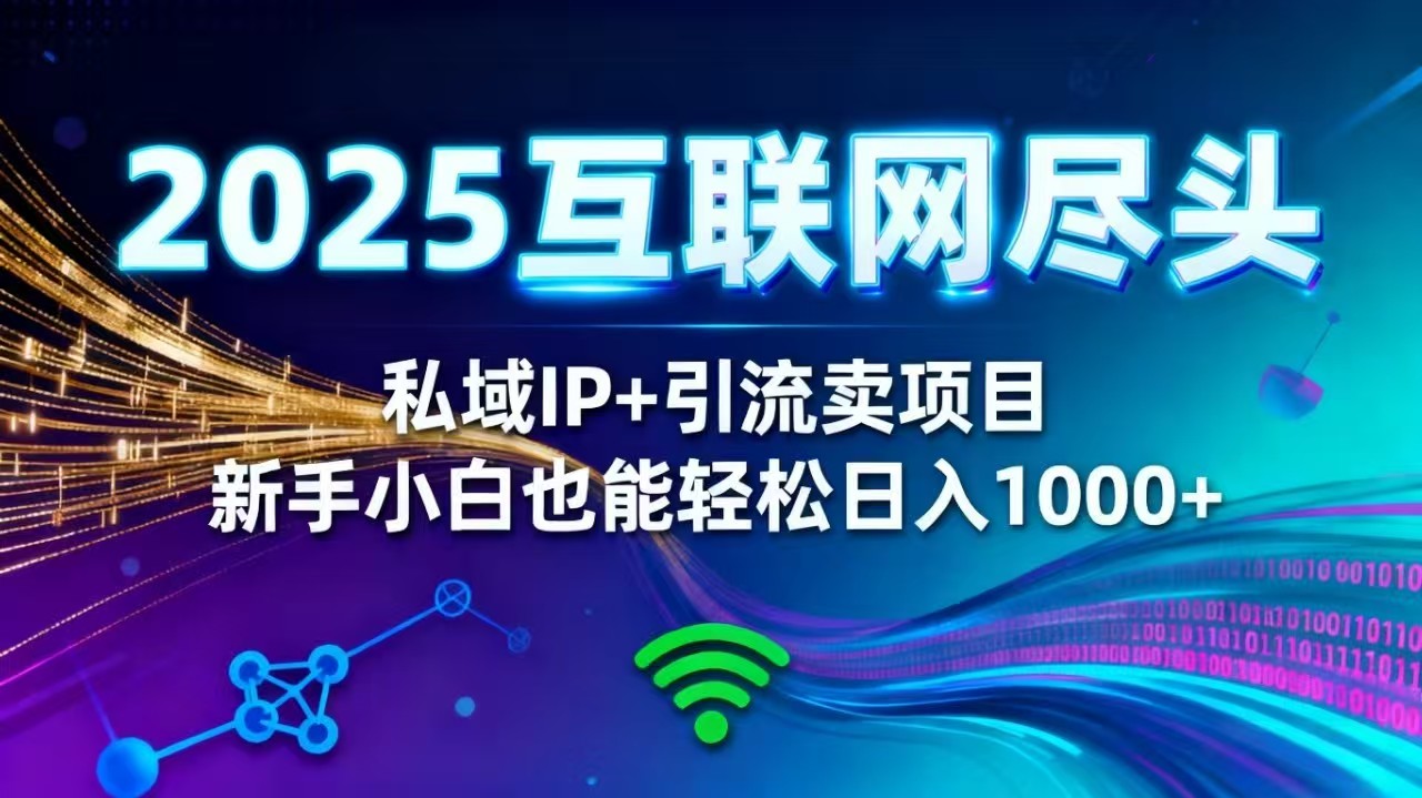2025网创尽头王炸项目！私域 IP + 精准引流，新手小白在家躺赚日入 1000+-幼小初高学社