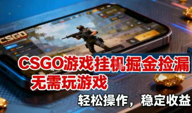 CSGO游戏挂G掘金捡漏，不需要玩游戏，操作简单，收益稳定【揭秘】-幼小初高学社