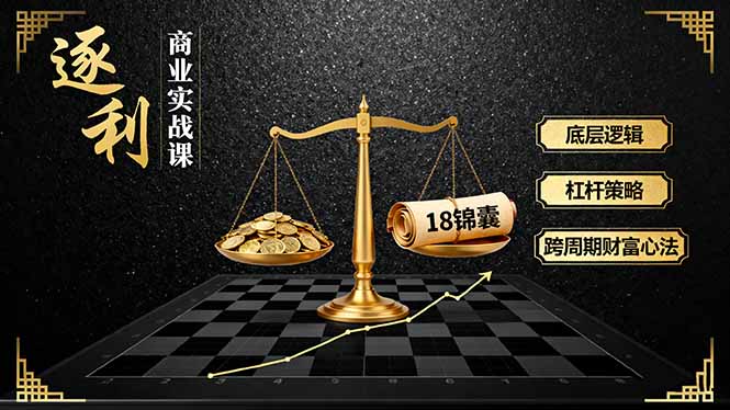 《逐 利》商业实战课，底层逻辑、杠杆策略、18锦囊，跨周期财富心法(更新-幼小初高学社