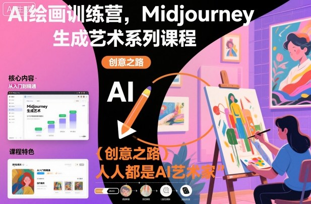 AI绘画训练营，Midjourney生成艺术系列课程，人人都是AI艺术家-幼小初高学社