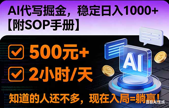 2026风口项目,AI代写掘金，稳定日入1000+，掌握核心技能【附SOP手册】-幼小初高学社