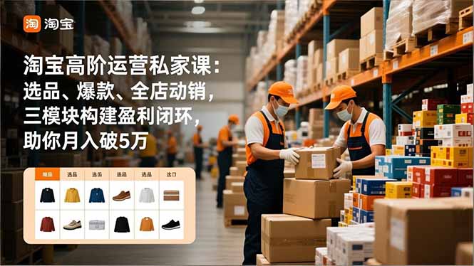 淘宝高阶运营私家课：选品、爆款、全店动销，三模块构建盈利闭环，助你月入破5万(更新12月-幼小初高学社