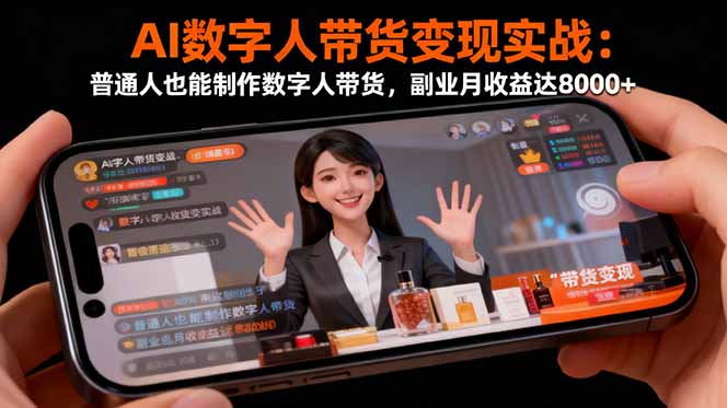 AI数字人带货变现实战：普通人也能制作数字人带货，副业月收益达8000+-幼小初高学社