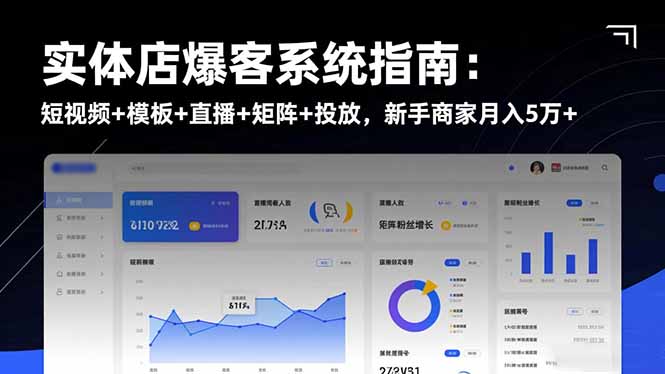 实体店爆客系统指南：短视频+模板+直播+矩阵+投放，新手商家月入5万+-幼小初高学社