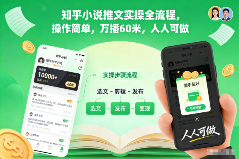 知乎小说推文实操全流程，操作简单，万播60米，人人可做-幼小初高学社