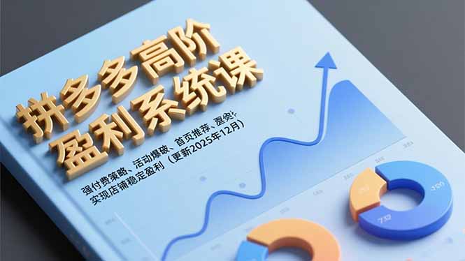 拼多多高阶盈利系统课，强付费策略、活动爆破、首页推荐，实现店铺稳定盈利(更新12月-幼小初高学社