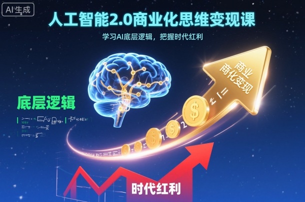 人工智能2.0商业化思维变现课，学习AI底层逻辑，把握时代红利-幼小初高学社