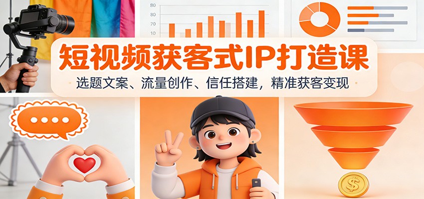 短视频获客式IP打造课：选题文案、流量创作、信任搭建，精准获客变现-幼小初高学社