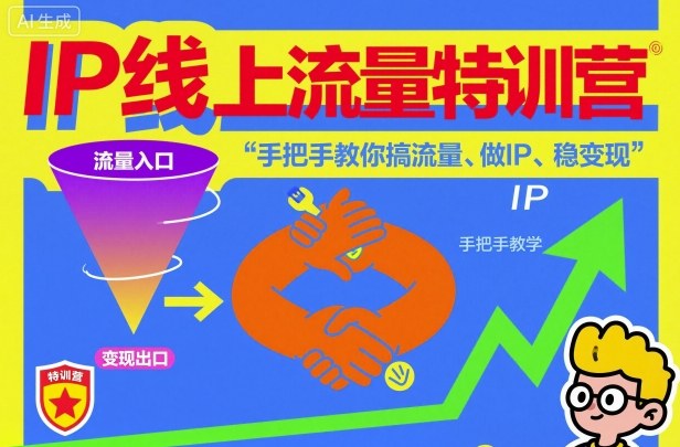 IP线上流量特训营，手把手教你搞流量、做IP、稳变现-幼小初高学社