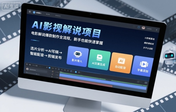 AI影视解说项目，电影解说爆款制作全流程，新手也能快速掌握-幼小初高学社