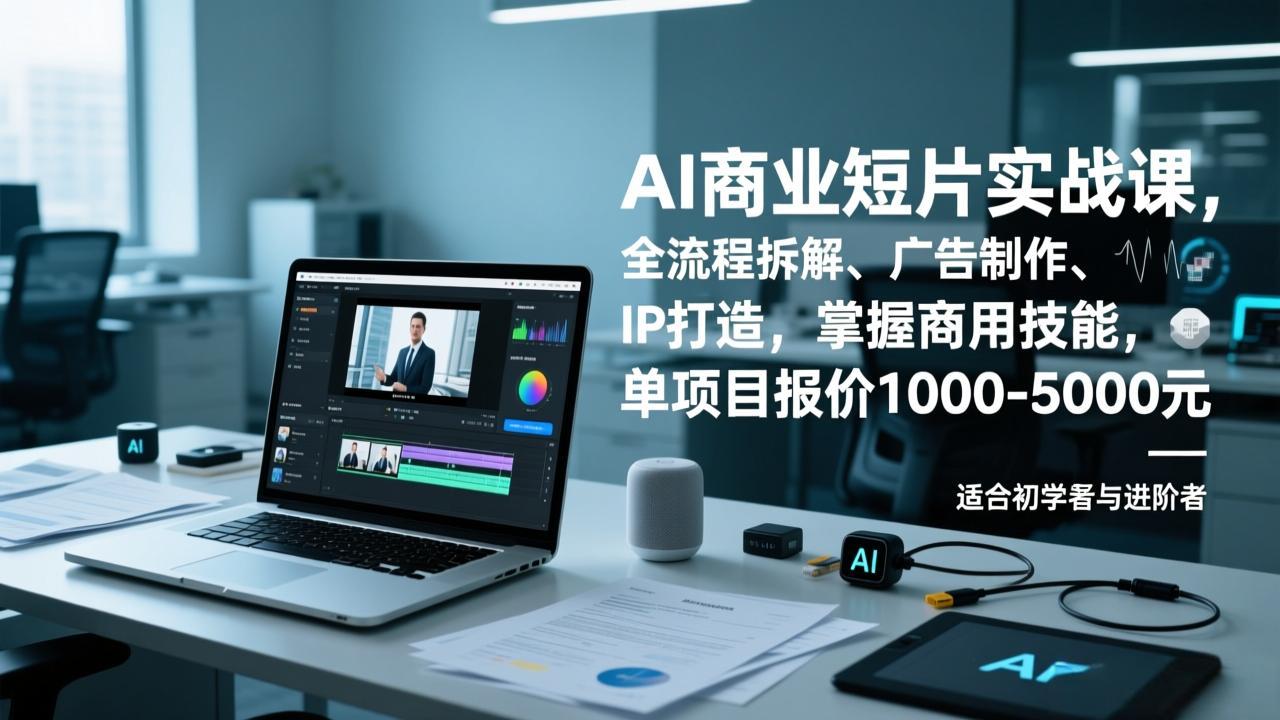 AI商业短片实战课，全流程拆解、广告制作、IP打造，掌握商用技能，单项目报价1000-5000元-幼小初高学社