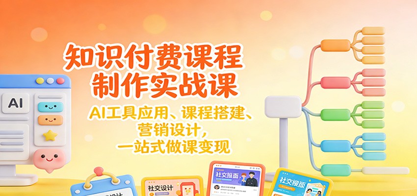 知识付费课程制作实战课：AI工具应用 、课程搭建、营销设计，一站式做课变现-幼小初高学社