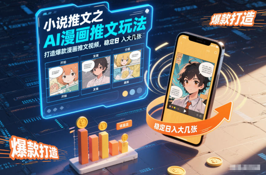 小说推文之AI漫画推文玩法，打造爆款漫画推文视频，稳定日入大几张-幼小初高学社