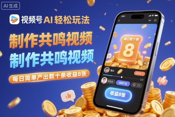 视频号AI轻松玩法，制作共鸣视频，每日简单产出数十条收益8张-幼小初高学社