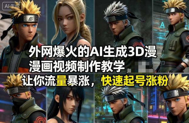 外网爆火的AI生成3D漫画视频制作教学，让你流量暴涨，快速起号涨粉！-幼小初高学社