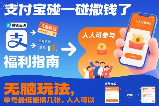 支付宝碰一碰撒钱了，无脑玩法，单号最低能搞几张，人人可以撸【揭秘】-幼小初高学社