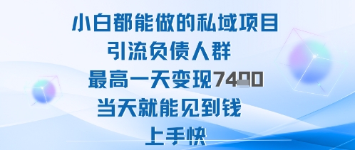 2025年小白都能做的私域项目引流负债人群最高一天变现1k+高变现难度低当天就能见到钱上手快-幼小初高学社